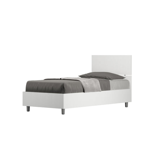 Letto Singolo - DEMAS Dimensione Rete: 80x200, Colore: Bianco Frassino, Tipologia Testata: Testata Dritta, Tipologia Letto: Con Rete