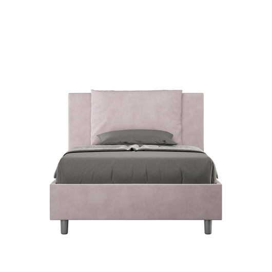 Letto Singolo rivestito in Microfibra - ANTEA Dimensione Rete: 100x190, Colore: Glicine, Tipologia Letto: Con Rete