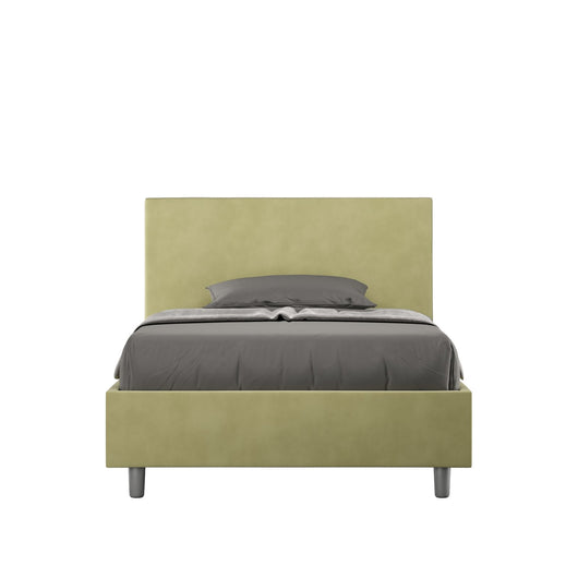 Letto Singolo rivestito in Microfibra - ADELE Tipologia Letto: Con Rete, Dimensione Rete: 100x210, Colore: Tè verde