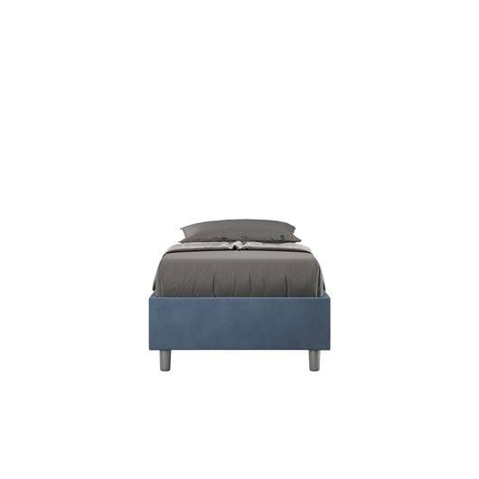 Letto Singolo rivestito in Microfibra - AZELIA Tipologia Letto: Con Rete, Dimensione Rete: 90x210, Colore: Blu