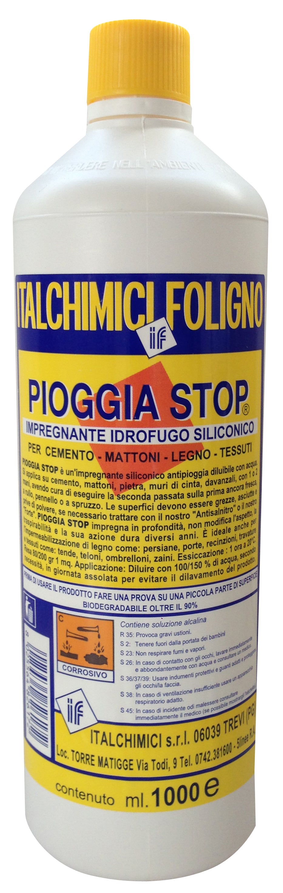 IMPREGNANTE IDROFUGO PIOGGIA STOP LT.1 ITALCHIMICI PZ 1,0