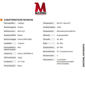 Carson Biosteril PITTURA ANTI MUFFA ALGHE FUNGHI 4 14 TRASPIRANTE ANTIBATTERICA 4 LITRI