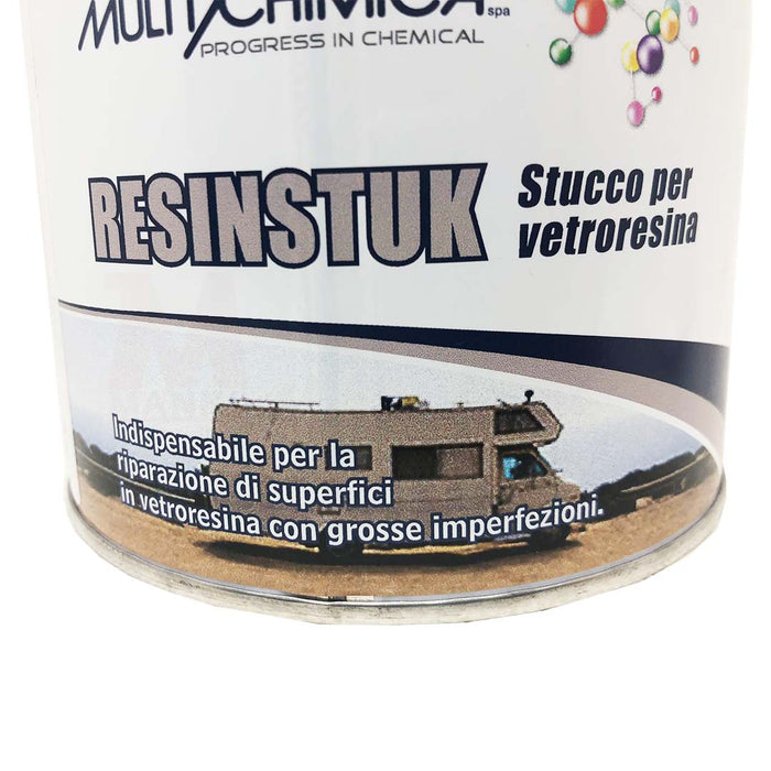 Stucco per vetroresina bicomponente 500 ml camper tetti barche - Multichimica Resinstuk