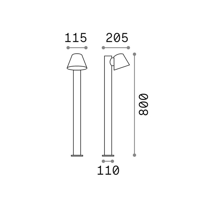 Piantana Moderna Gas Alluminio Antracite 1 Luce Gu10