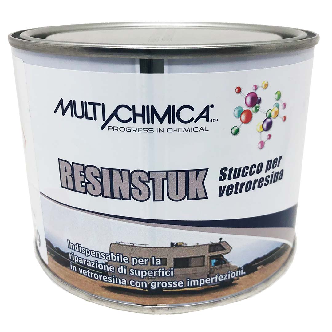 Stucco per vetroresina bicomponente 500 ml camper tetti barche - Multichimica Resinstuk