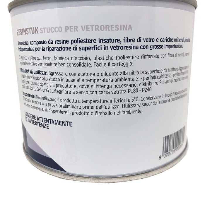 Stucco per vetroresina bicomponente 500 ml camper tetti barche - Multichimica Resinstuk