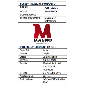 Stucco per vetroresina bicomponente 500 ml camper tetti barche - Multichimica Resinstuk