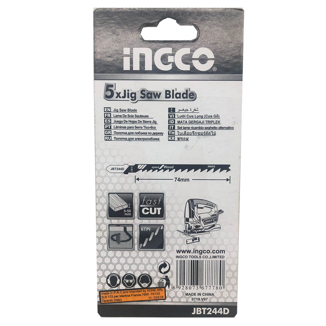 Set lame legno seghetto alternativo 5 pz - Ingco JBT244D