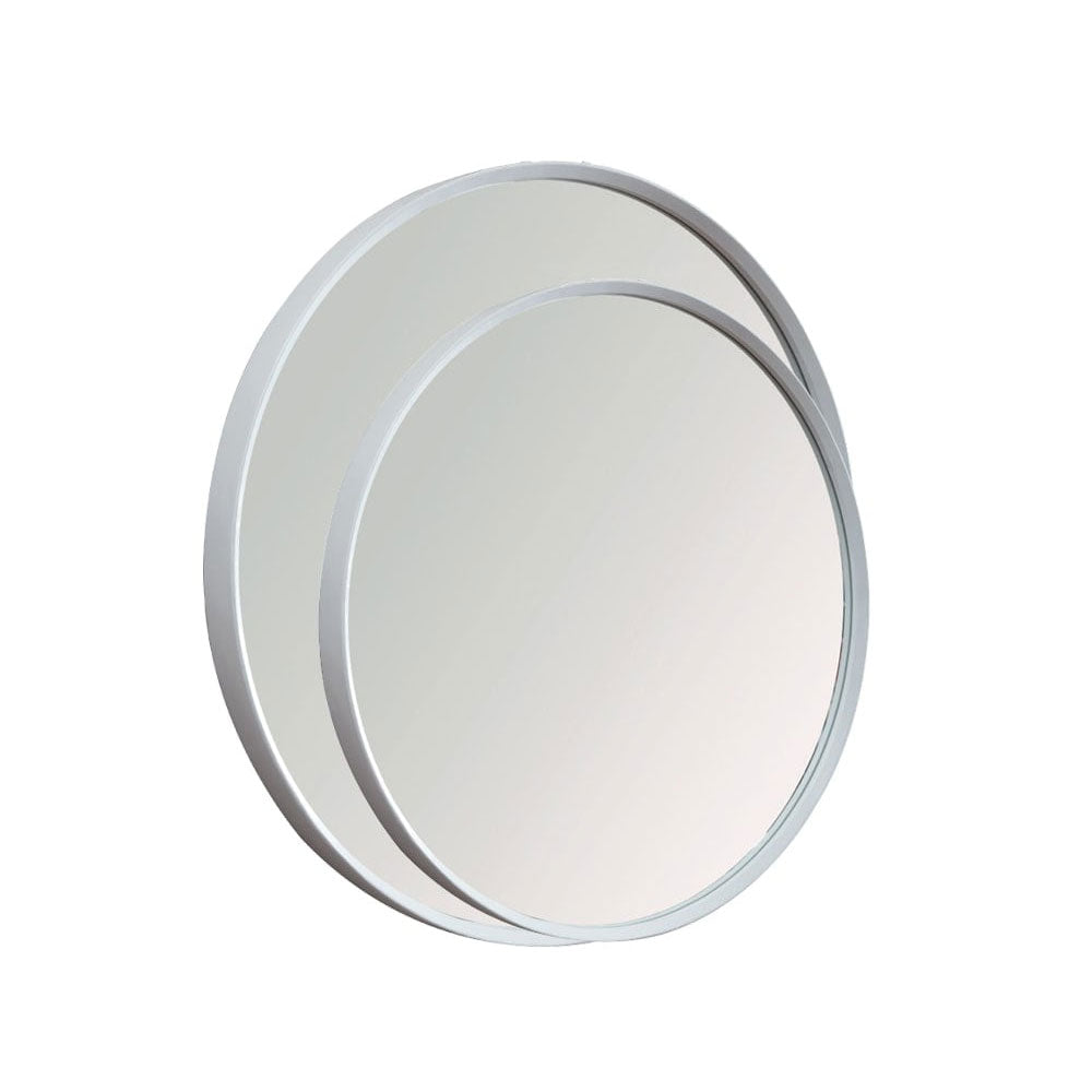 Specchio da bagno 'Ordina Rounde Mirror Large' con cornice in legno by Cipi Ã¸ 80x6cm - Bianco opaco