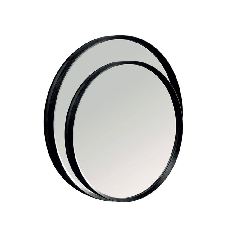 Specchio da bagno 'Ordina Rounde Mirror' con cornice in legno by Cipi Ã¸ 60x6cm - Nero