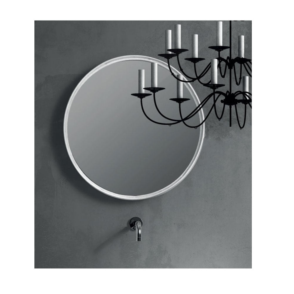 Specchio da bagno 'Ordina Rounde Mirror Large' con cornice in legno by Cipi Ã¸ 80x6cm - Bianco opaco