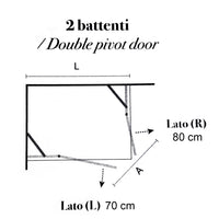 Box doccia apertura a battente angolare cm 70x80 modello Atlas in cristallo temperato mm 8 -LATO SINISTRO