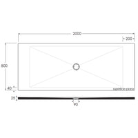 Piatto doccia rettangolare in ceramica SoloDue cm 200x80 Bianco cotone