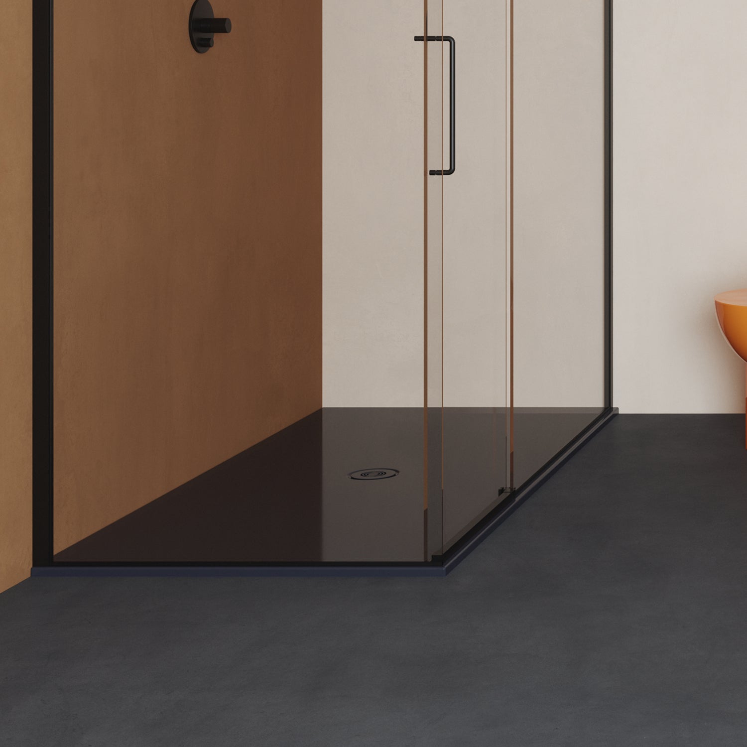 Piatto doccia rettangolare in ceramica SoloDue cm 80x70 Nero lucido