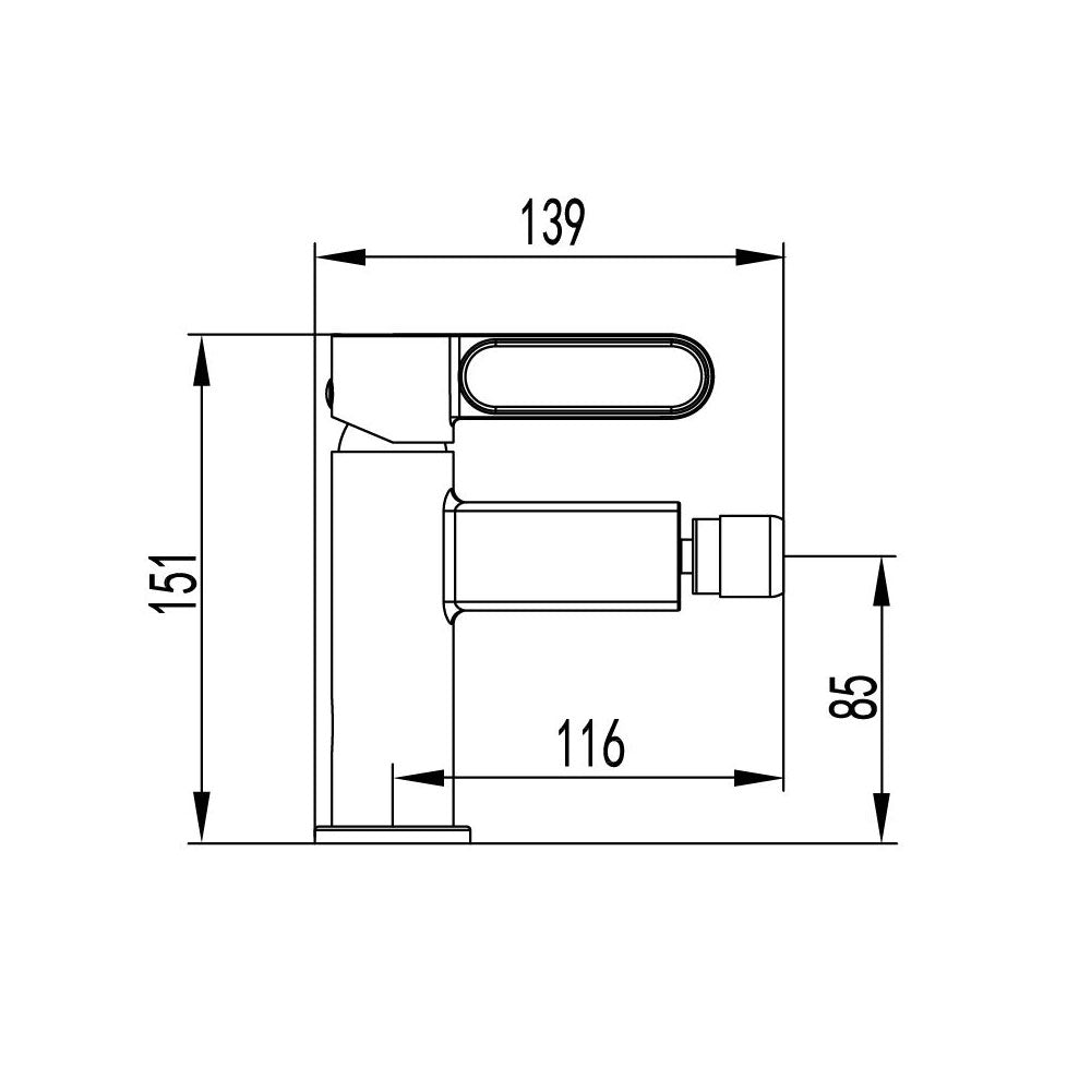 Miscelatore per bidet, in ottone della serie Dior by GME - Titanio