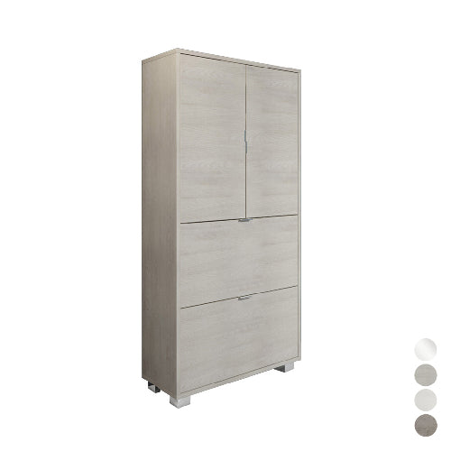 Armadio scarpiera multiuso con 2 ribalte e 2 ante  cm 76x115x30 Bianco LucidoDH