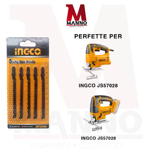 Set lame legno seghetto alternativo 5 pz - Ingco JBT244D