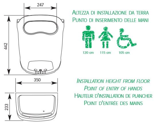 Asciugamani elettrico da parete - Vision Air BF PRO bianco