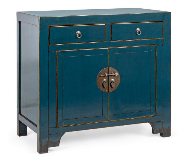 Credenza 2 Ante 2 Cassetti 91x43x84h cm Jinan Blu