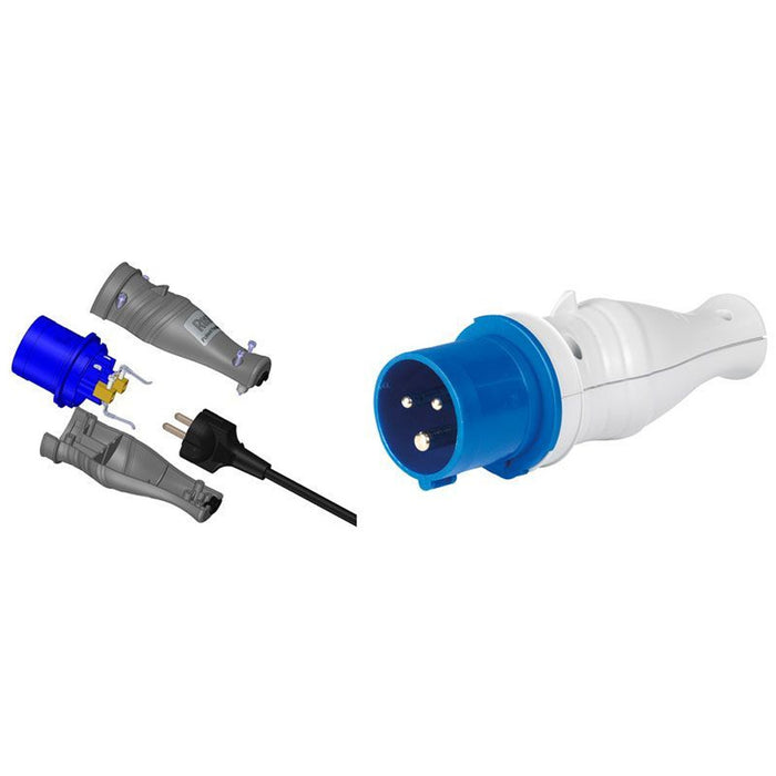 1820-Plug Shell Adattatore Industriale Su Cui Cablare Spina Schuko Pressofusa In Modo Fisso-Classe Protezione Ip44-Rosi