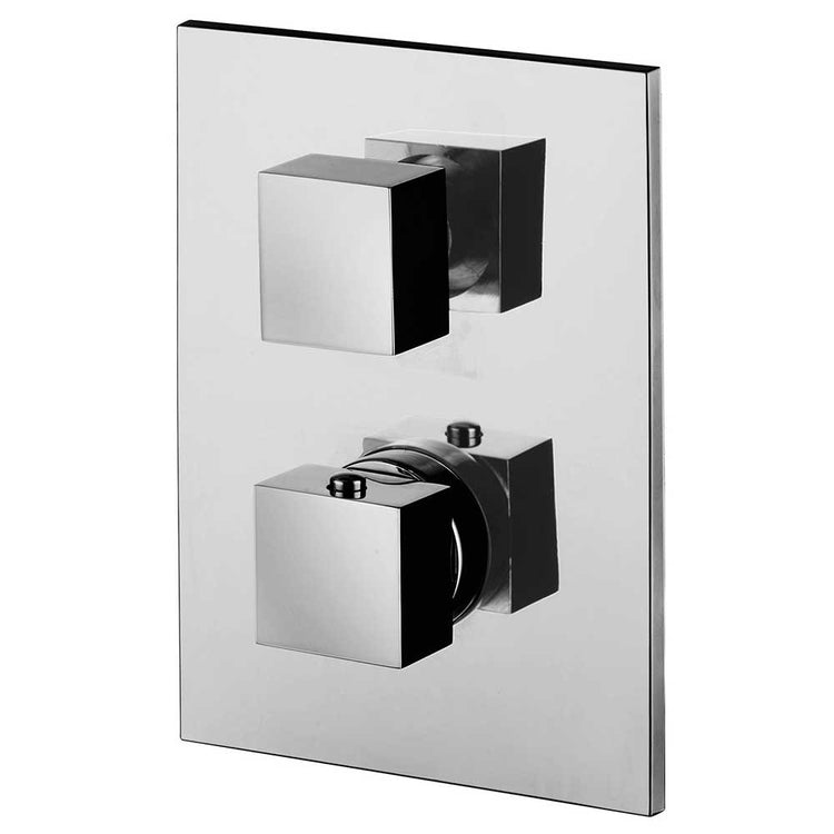 Composizione doccia con soffione 50x22 con cascata, set duplex e miscelatore termostatico 3 vie