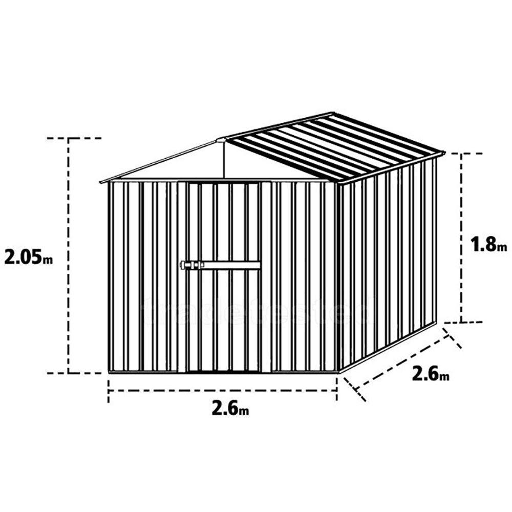 Casetta Box da Giardino in Lamiera di Acciaio Porta Utensili 276x260x212 cm Enaudi Bianca