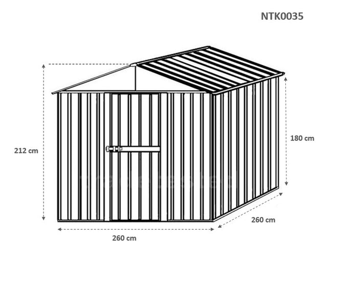 Casetta Box da Giardino in Lamiera di Acciaio Porta Utensili 276x260x212 cm Enaudi Verde