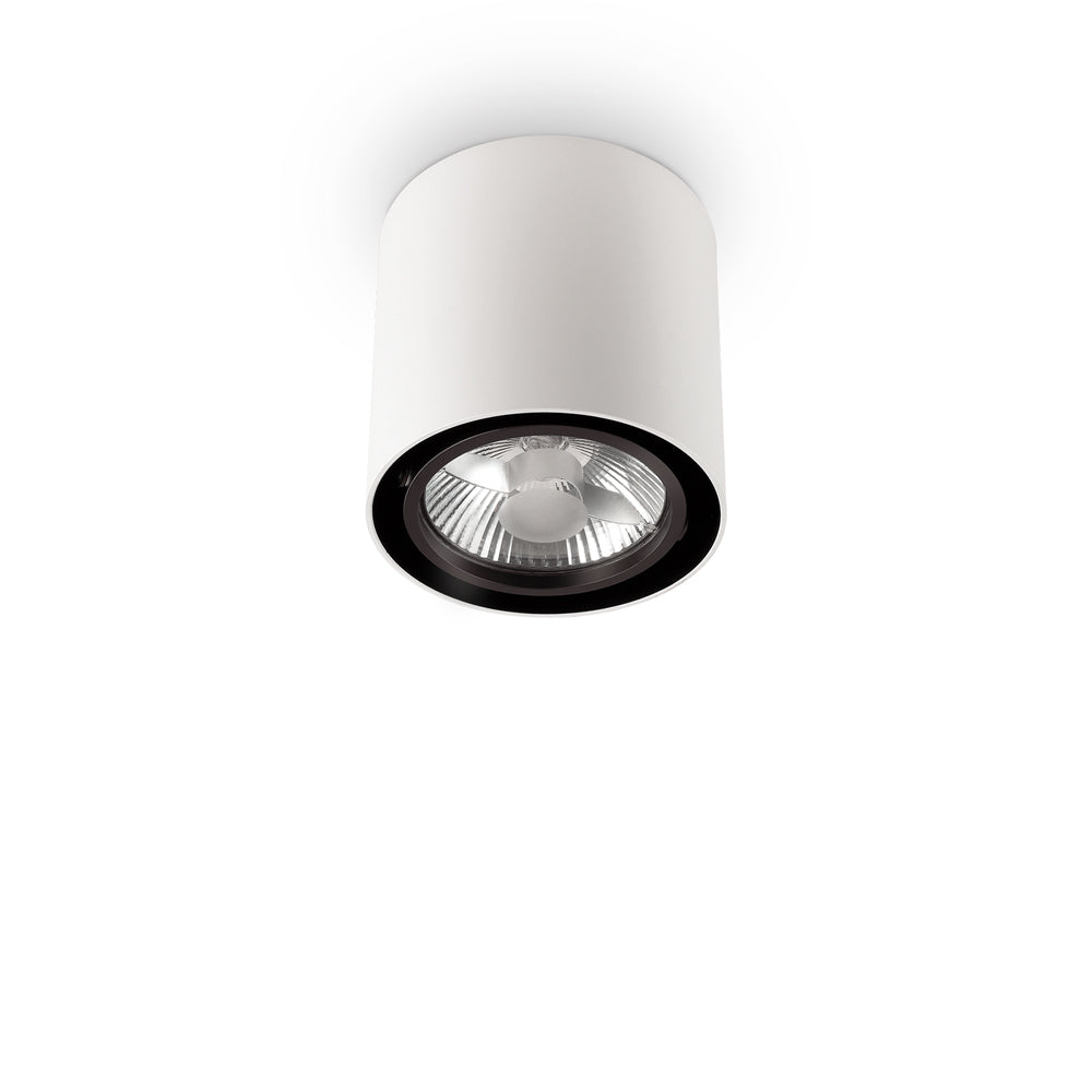 Plafoniera Moderna Mood Round Alluminio Bianco 1 Luce Gu10 10W 3000K D15Cm