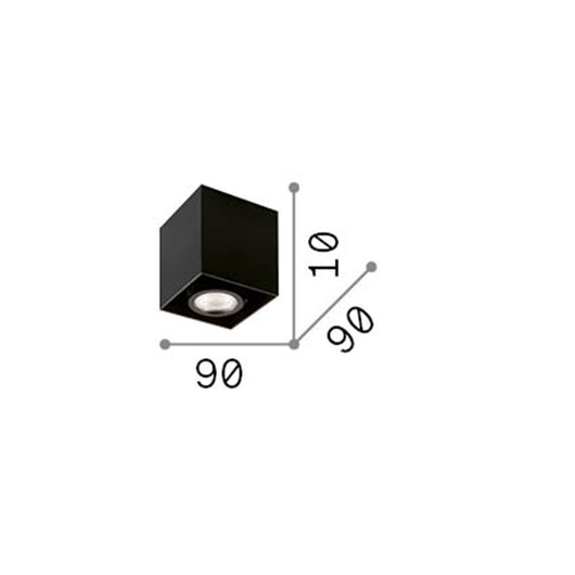 Plafoniera Moderna Mood Square Alluminio Bianco 1 Luce Gu10 7W 3000K D9Cm