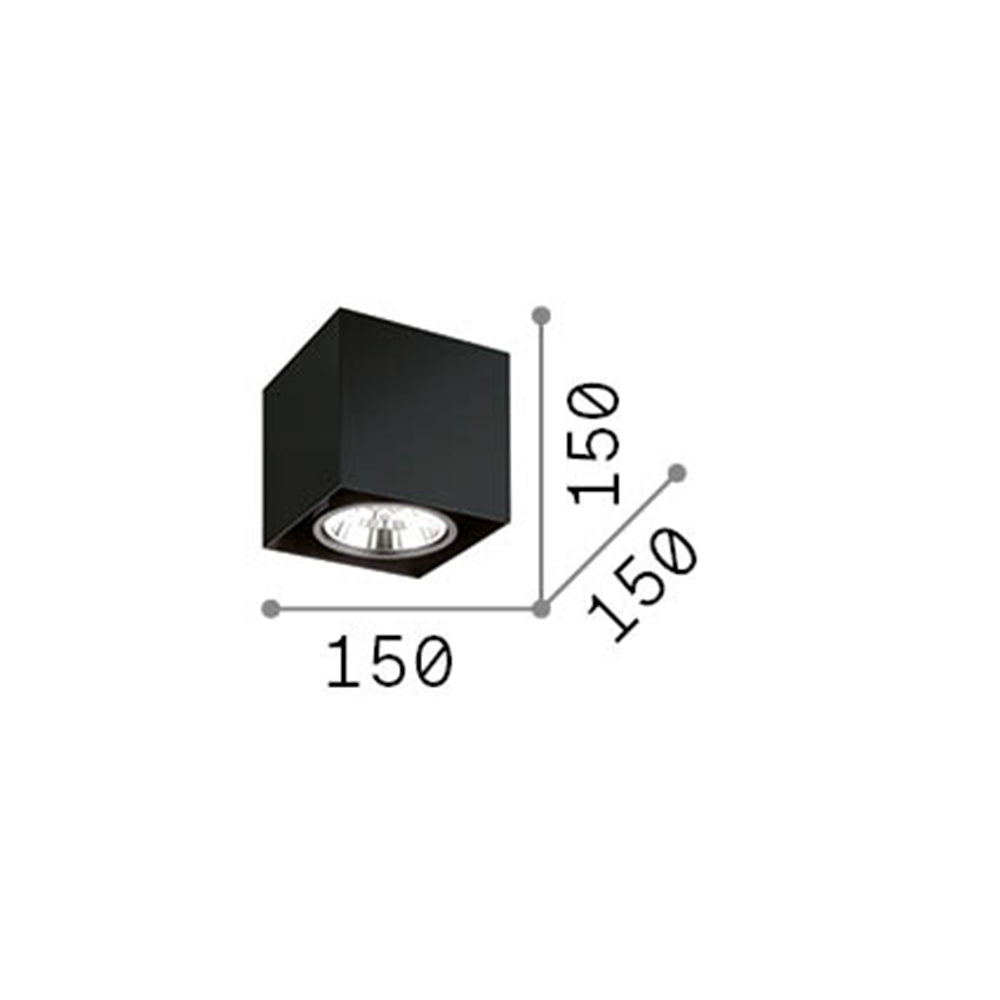 Plafoniera Moderna Mood Square Alluminio Bianco 1 Luce Gu10 7W 3000K D15Cm