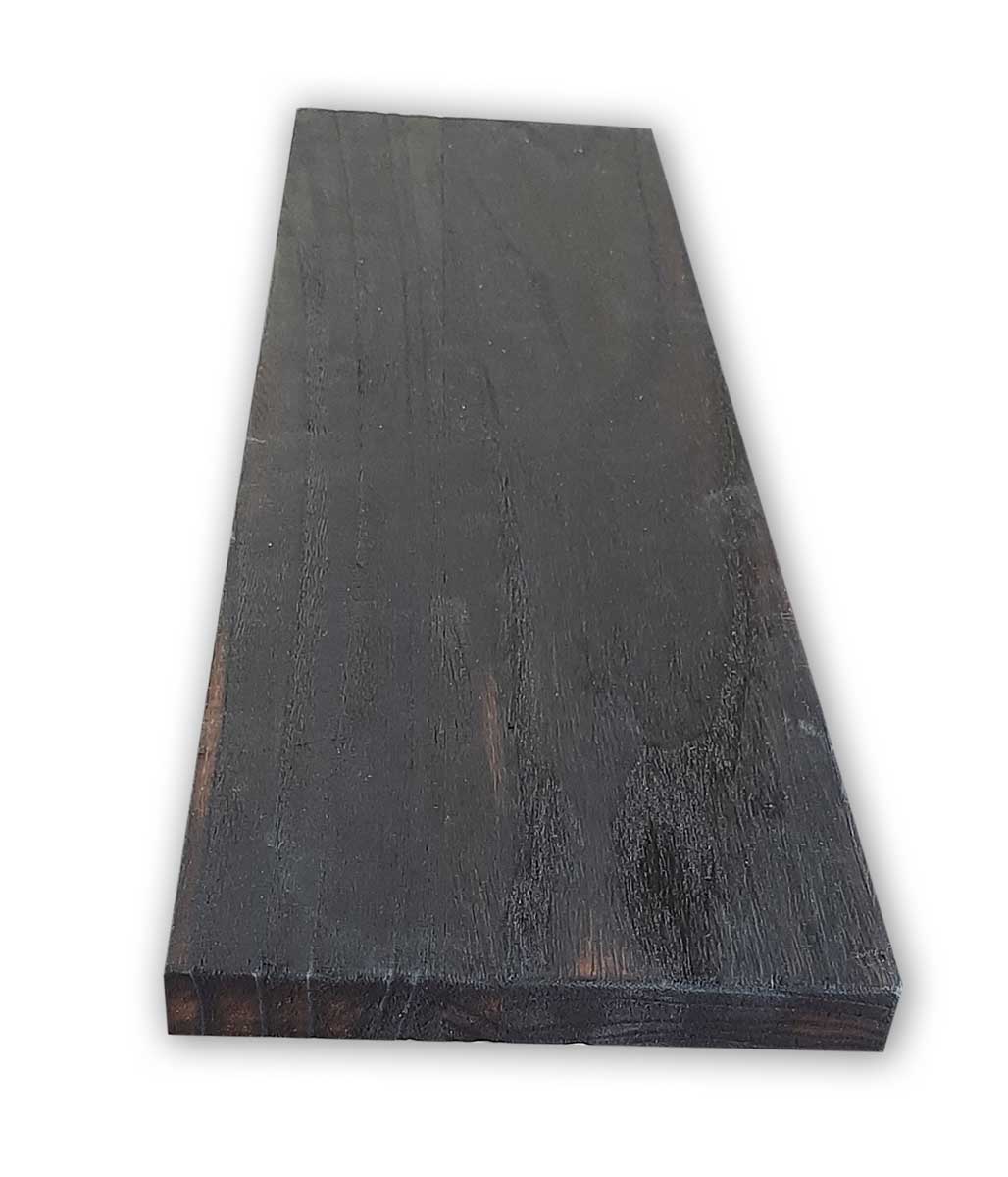 Tavola In LEGNO CountryWood – trattato con metodo Yakisugi Stile: DARK CARBON full burn, Misura: 20x203x2 cm