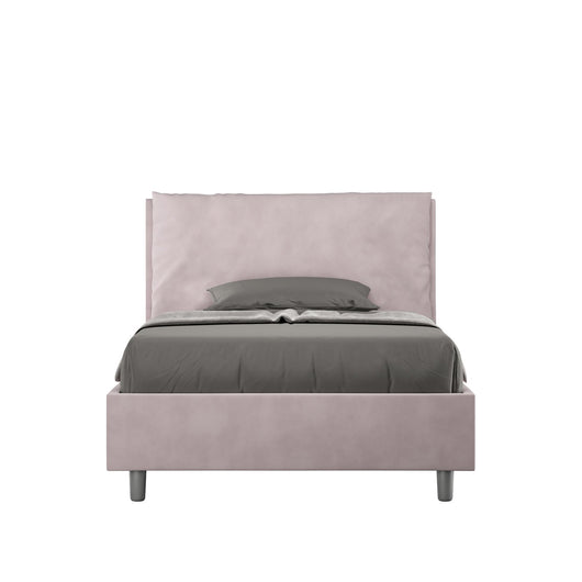 Letto una piazza e mezza rivestito in Microfibra con cuscini xl - ANTEA LARGE Dimensione Rete: 120x190, Tipologia Letto: Senza Rete, Colore: Glicine