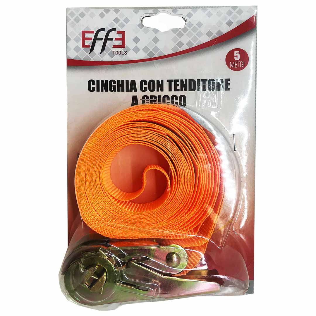 Cinghia con tenditore a cricco cricchetto 25mm x 5 mt Effe