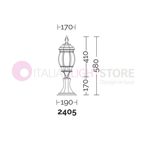 ENEA Luce da cancello in Alluminio Lampada per Esterno Classica NERO-RAME