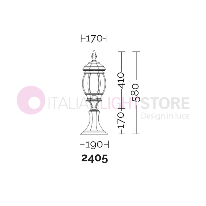 ENEA Luce da cancello in Alluminio Lampada per Esterno Classica NERO-RAME