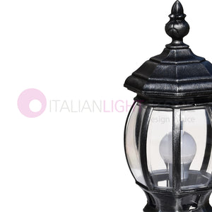 ENEA Luce da cancello in Alluminio Lampada per Esterno Classica NERO-ARGENTO