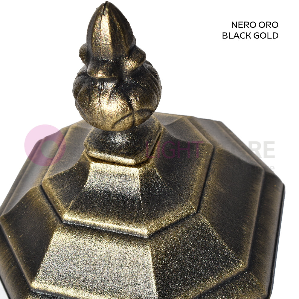 ENEA Lampione a 1 luce h.119 in Alluminio per Esterno Vialetto Giardino NERO-ORO