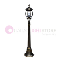 ENEA Lampione a 1 luce h.119 in Alluminio per Esterno Vialetto Giardino NERO-ORO