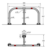 Barriera Dissuasore di Parcheggio Sosta in acciaio 75x46,5 AR0200 Parky Barriers