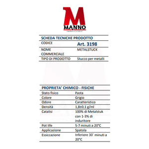 Stucco per metalli bicomponente 500 ml - Multichimica Metalstuk