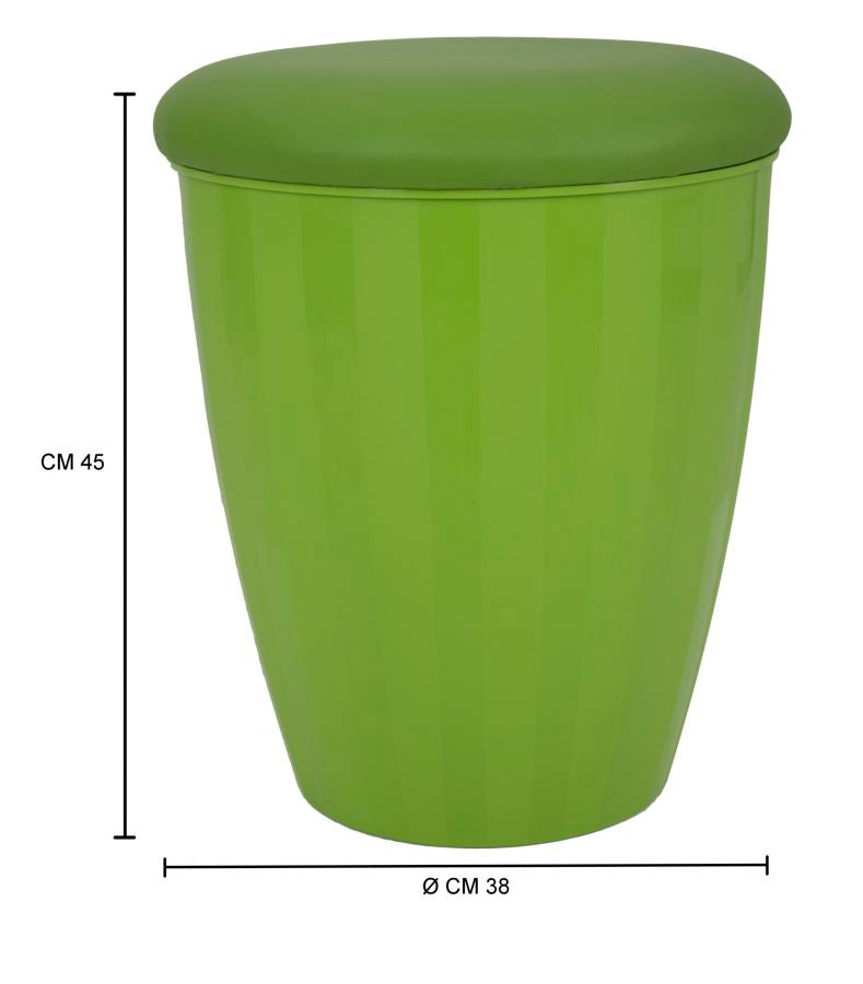 Sgabello Contenitore Easy Verde Ø38x45 cm ABS e PU