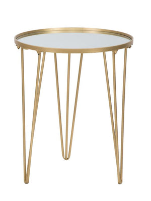 Tavolinetto da Caffé Glam Oro/Mirror Ø40x49 cm in Ferro e Vetro Oro