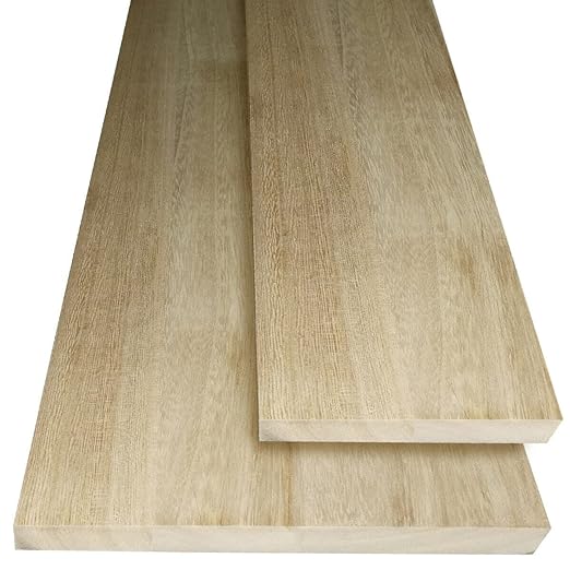 KIT da 10 pezzi - TAVOLA In LEGNO LAMELLARE MONO-STRATO - Levigato - Light Wood - Alluminio Vegetale - misura 10x2x100 cm