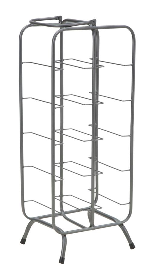 Porta Bottiglie Rack Rettangolare 10 Posti 28x23x67 cm in Ferro Grigio