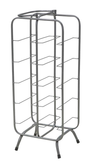 Porta Bottiglie Rack Rettangolare 10 Posti 28x23x67 cm in Ferro Grigio