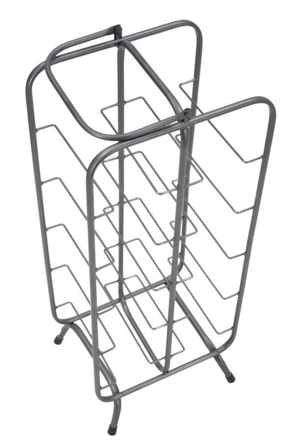 Porta Bottiglie Rack Rettangolare 10 Posti 28x23x67 cm in Ferro Grigio