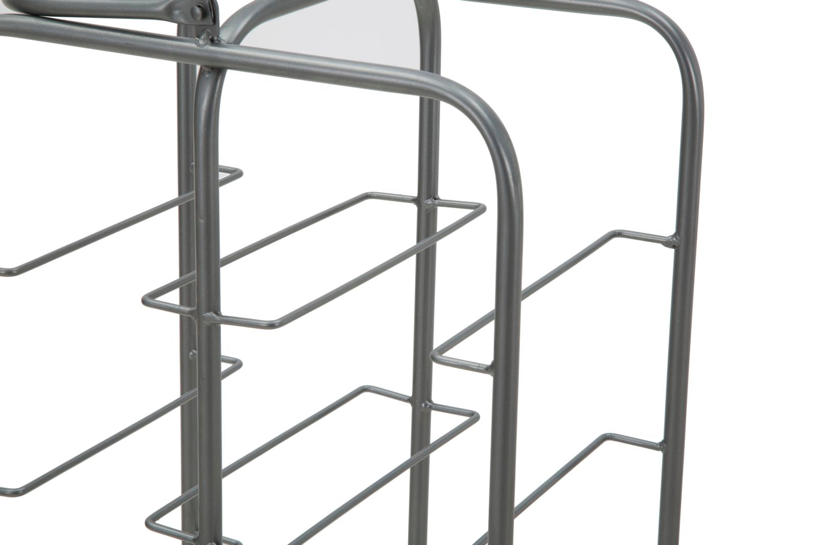 Porta Bottiglie Rack Rettangolare 10 Posti 28x23x67 cm in Ferro Grigio