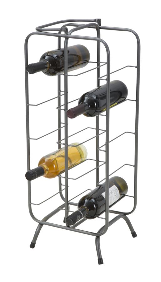 Porta Bottiglie Rack Rettangolare 10 Posti 28x23x67 cm in Ferro Grigio