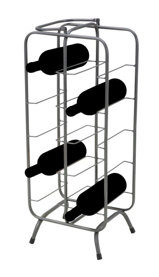 Porta Bottiglie Rack Rettangolare 10 Posti 28x23x67 cm in Ferro Grigio