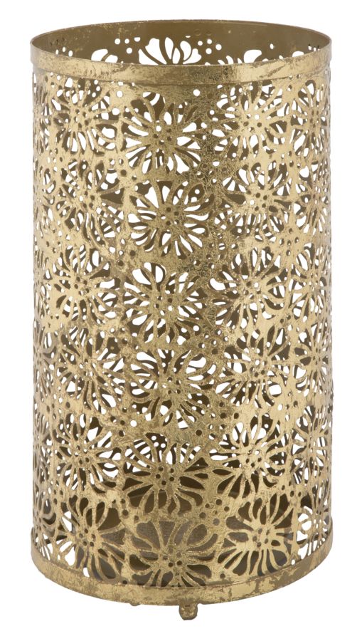 Porta Ombrelli Fiori Glam Ø24x42 cm in Ferro Oro